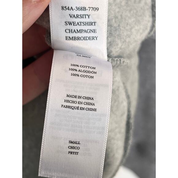 Rails Champagne Embroidery Long Sleeve Varsity Sweatshirt Gray Women's Small - Picture 10 of 14